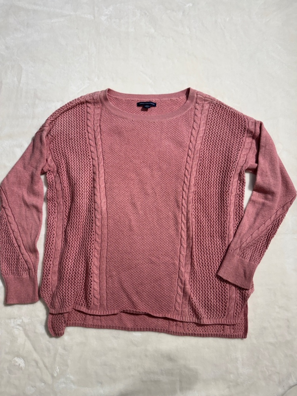 American Eagle Pink Cable Knit Sweater